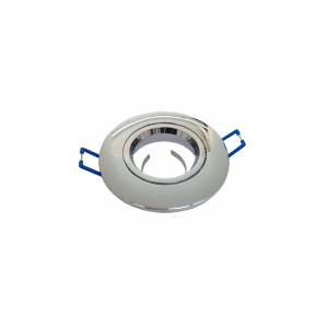 GHIERA ROTONDA CROMATA REGOLABILE PORTAFARETTO GU10 MR16 86MM